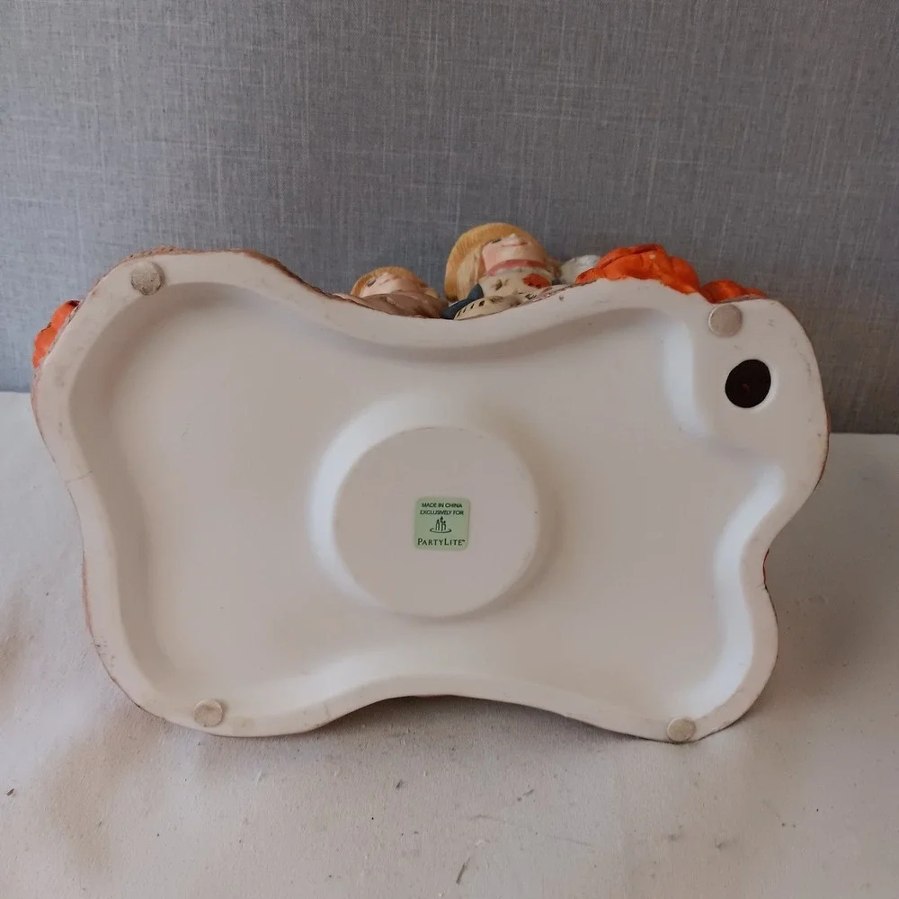 PartyLite Scarecrow Tealight Candle Holder Pumpkin Sunflower Harvest Halloween